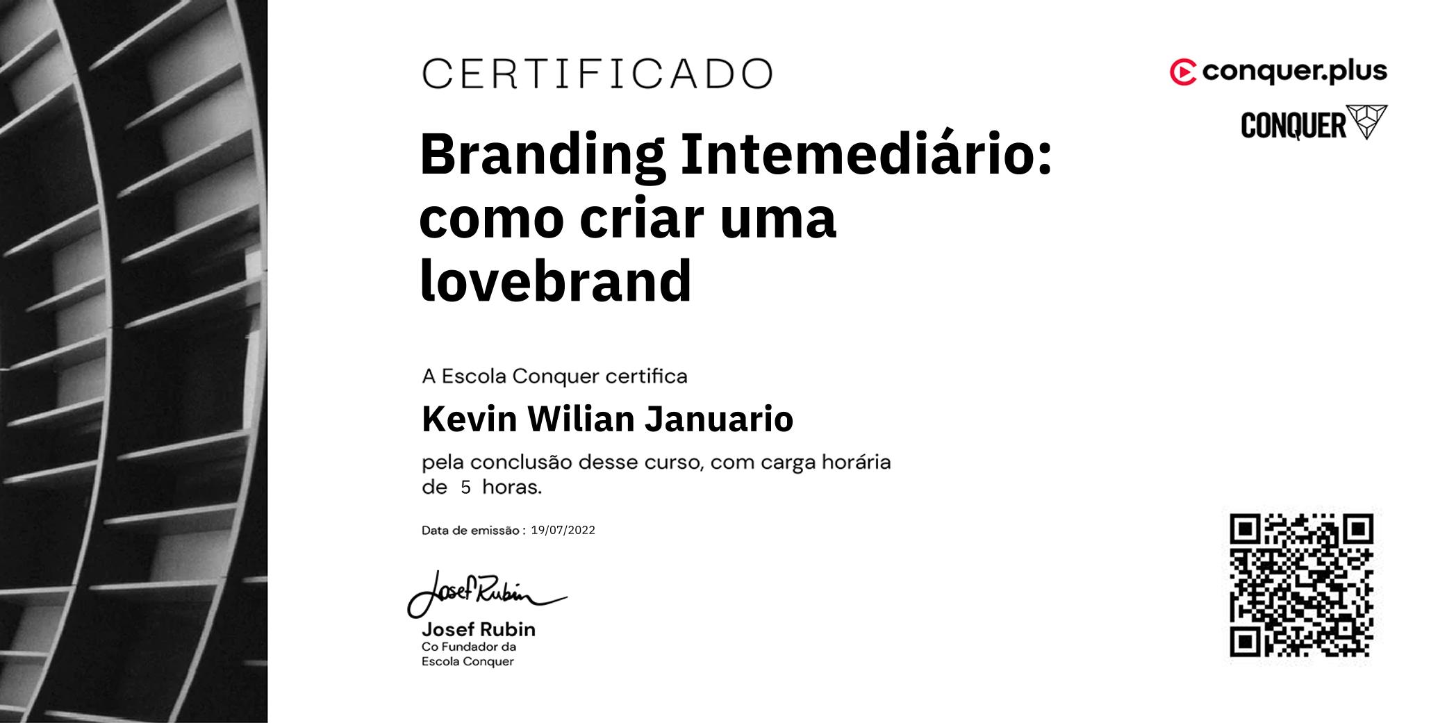 Certificado de Branding Intemediário: como criar uma lovebrand